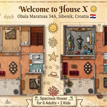 House X - 3 Bedroom App Brodarica (Sibenik-Knin)